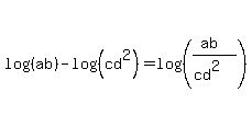 log+%28%28ab%29%29+-+log%28%28cd%5E2%29%29+=+log%28%28%28ab%29%2F%28cd%5E2%29%29%29