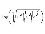 log+%28%28sqrt%28x%5E5sqrt%28y%5E3sqrt%28z%5E3%29%29%29%29%29