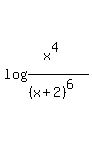 log+%28%28x%5E4%29%2F%28%28x%2B2%29%5E6%29%29+