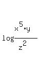 log+%28%28x%5E5%2Ay%29%2F%28z%5E2%29%29+