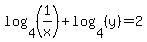log+%284%2C+%281%2Fx%29%29+%2B+log+%284%2C+%28y%29%29+=+2