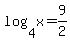 log+%284%2Cx%29=9%2F2+