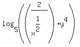 log+%285%2C+%28%282%2Fmatrix%282%2C1%2C+%22+%22%2C+x%5E%281%2F2%29%29%29+%2A+y%5E4%29%29
