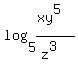 log+%285%2C++%28xy%5E5%29%2F%28z%5E3%29%29