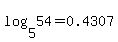 log+%285%2C+54%29+=+0.4307
