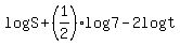 log+%28S%29%2B%281%2F2%29log%287%29-2log%28t%29