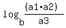 log+%28b%2C+%28%28a1%2Aa2%29%29%2Fa3%29