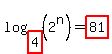 log+%28highlight%284%29%2C+%282%5En%29%29+=+highlight%2881%29