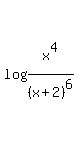 log+%28x%5E4%2F%28x%2B2%29%5E6%29