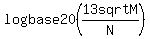 log+base+20+%2813+sqrtM%2FN%29+