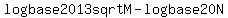 log+base+20+13+sqrtM+-+log+base+20+N