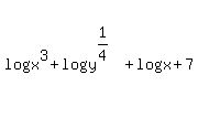 log+x%5E3+%2B+log+%28y%5E%281%2F4%29%29+%2B+log%28x%2B7%29