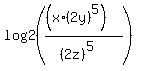 log2%28%28%28x%2A%282y%29%5E5%29%29%2F%28%282z%29%5E5%29%29