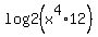 log2%28x%5E4%2A12%29