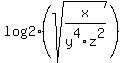 log2%2A%28sqrt%28x%2Fy%5E4z%5E2%29%29