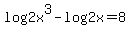 log2x%5E3-log2x=8