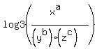 log3%28%28x%5Ea%29%2F%28%28y%5Eb%29%28z%5Ec%29%29%29