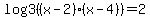 log3%28%28x-2%29%2A%28x-4%29%29+=+2+