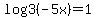 log3%28-5x%29=1