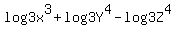 log3x%5E3%2Blog3Y%5E4-log3Z%5E4