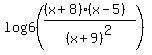 log6%28%28%28x%2B8%29%28x-5%29%29%2F%28x%2B9%29%5E2%29%29