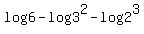 log6-log3%5E2+-+log2%5E3