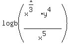 logb%28%28x%5E%281%2F3%29y%5E4%29%2Fx%5E5%29