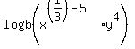 logb%28x%5E%28%281%2F3%29-5%29y%5E4%29