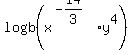 logb%28x%5E%28-14%2F3%29y%5E4%29