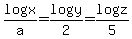 logx%2Fa=logy%2F2=logz%2F5