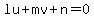 lu%2Bmv%2Bn=0