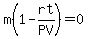 m%281-rt%2FPV%29=0