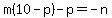 m%2810-p%29-p=-n