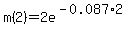 m%282%29=2e%5E%28-0.087%2A2%29