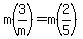 m%283%2Fm%29+=+m%282%2F5%29