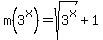 m%283%5Ex%29+=+sqrt%283%5Ex%29%2B1