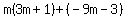 m%283m%2B1%29%2B%28-9m-3%29