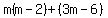 m%28m-2%29%2B%283m-6%29