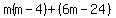 m%28m-4%29%2B%286m-24%29