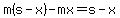 m%28s-x%29-mx=s-x