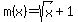 m%28x%29+=+sqrt%28x%29+%2B+1