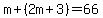m%2B%282m%2B3%29=66