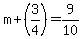 m%2B%283%2F4%29=9%2F10