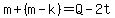m%2B%28m-k%29=Q-2t