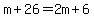 m%2B26=2m%2B6