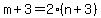 m%2B3=2%28n%2B3%29