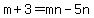 m%2B3=mn-5n