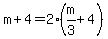 m%2B4=2%28m%2F3%2B4%29
