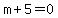 m%2B5=0