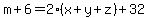 m%2B6=2%28x%2By%2Bz%29%2B32